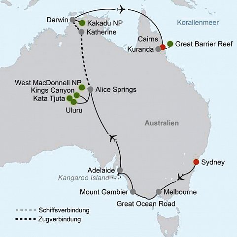 Australiens Glanzpunkte kompakt