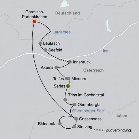 Alpenüberquerung von Garmisch nach Sterzing individuell
