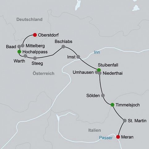 Alpenüberquerung Oberstdorf - Meran mit Hotelkomfort individuell