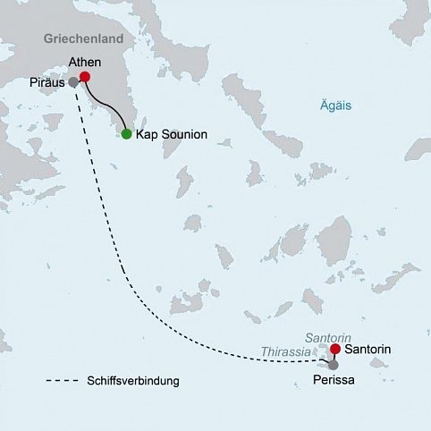 Athen und Santorin: Antike Metropole und Vulkaninsel in der Ägäis