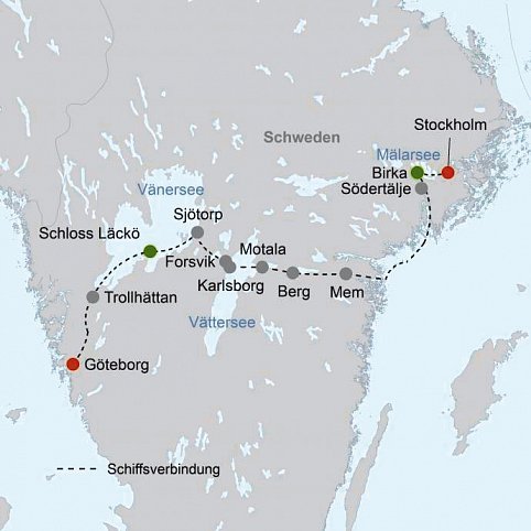 Klassische Schiffsreise zwischen Göteborg & Stockholm