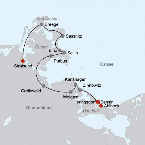 Ostsee-Radweg Stralsund-Rügen-Usedom
