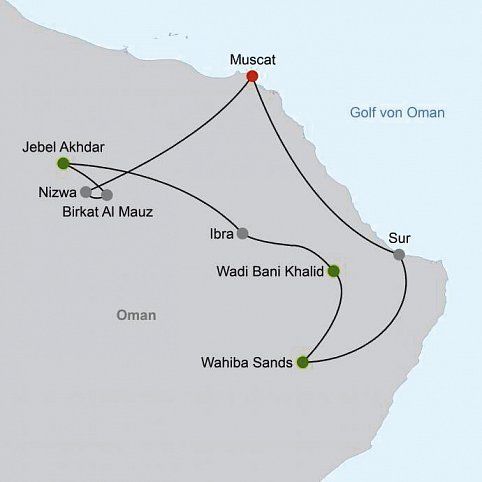 Kontrastreicher Oman zum Selbstfahren