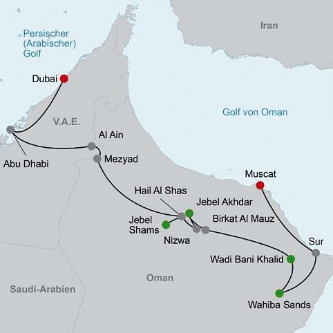 Arabische Kontraste: Unterwegs von Muscat nach Dubai