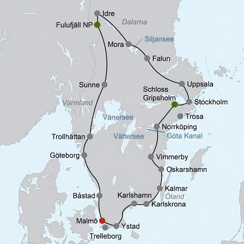 Große Südschweden Rundreise (ab/bis Malmö)