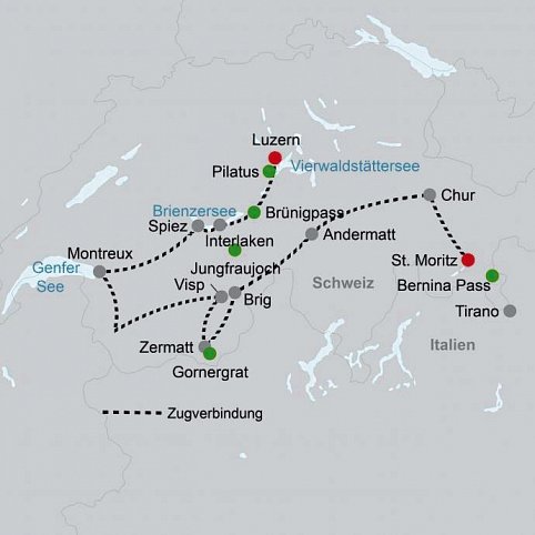 Höhepunkte der Schweiz - Grand Train Tour of Switzerland ab Luzern