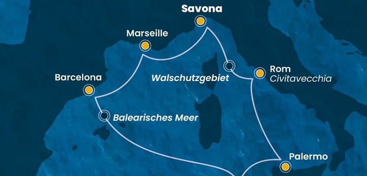 Italien, Spanien, Frankreich mit Costa Smeralda