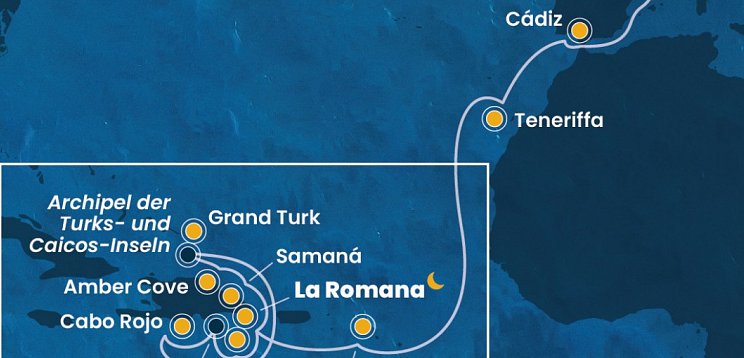 Transatlantik Dominikanische Republik - Italien mit Costa Pacifica