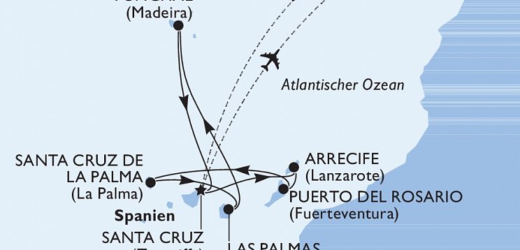 Kanaren mit Madeira mit MSC Musica