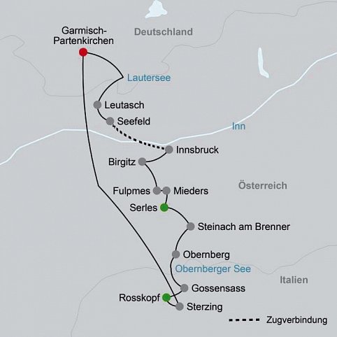 Alpenüberquerung von Garmisch nach Sterzing individuell