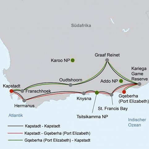 Gartenroute zum Verweilen (Kapstadt - Gqeberha (Port Elizabeth))