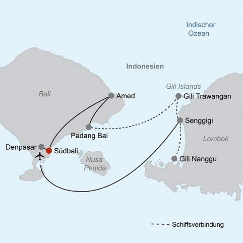 Inselhüpfen Bali, Gilis & Lombok