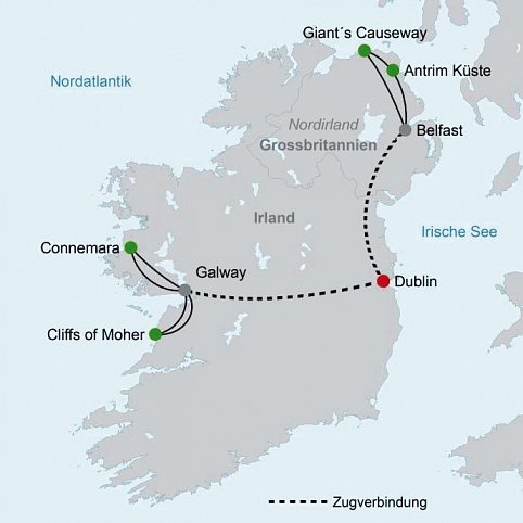 Bahnerlebnisreise Nordirland und der Westen