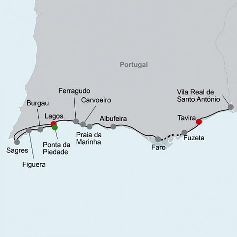 Küstenwanderung Algarve - Lagos-Tavira