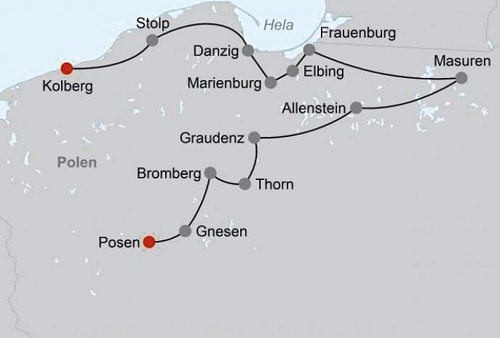 Autorundreise zwischen Geschichte und Meer (ab Kolberg/bis Posen)