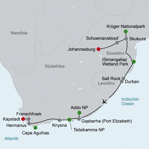 Südafrika zum Verweilen (Johannesburg-Kapstadt)