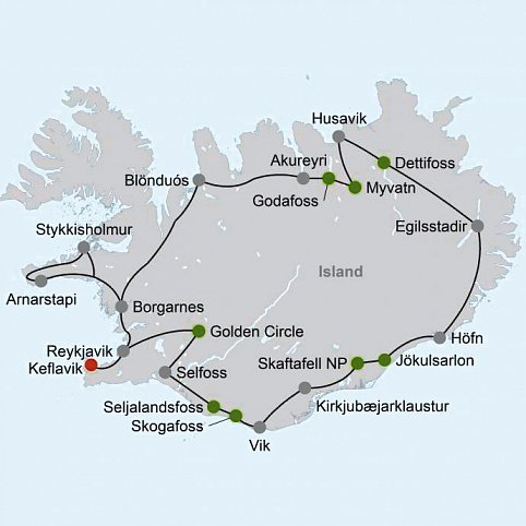 Rund um Island - Ringstraße und Snaefellsnes inkl. Mietwagen