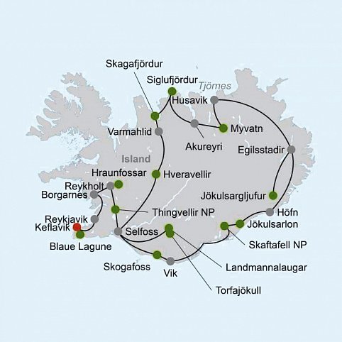Hochland, Gletscher und Geysire
