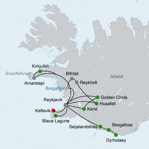 Charmante Höhepunkte rund um Reykjavik