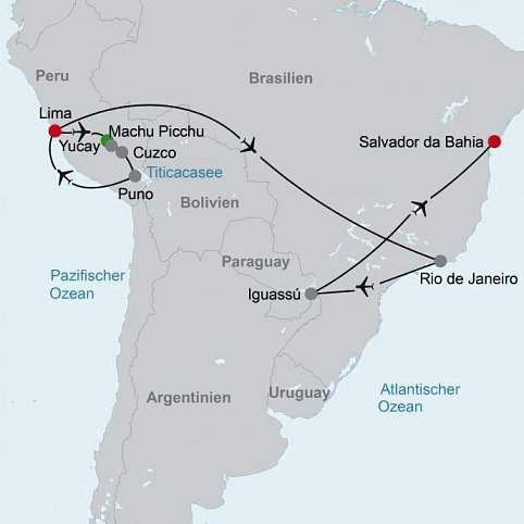 Südamerikas Schätze: Von Machu Picchu ans große Wasser Iguassú