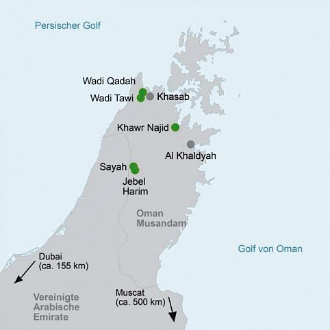 Geheimnisvolles Musandam ab Muscat/bis Dubai