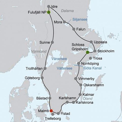 Große Südschweden Rundreise (ab/bis Malmö)