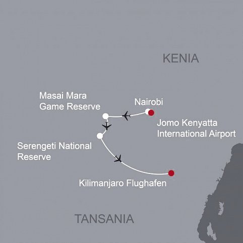 Bushtops Hopping in Kenia und Tansania