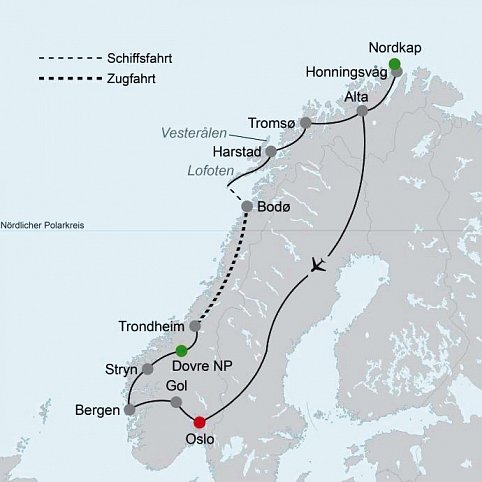Nordkap, Lofoten und Fjorde