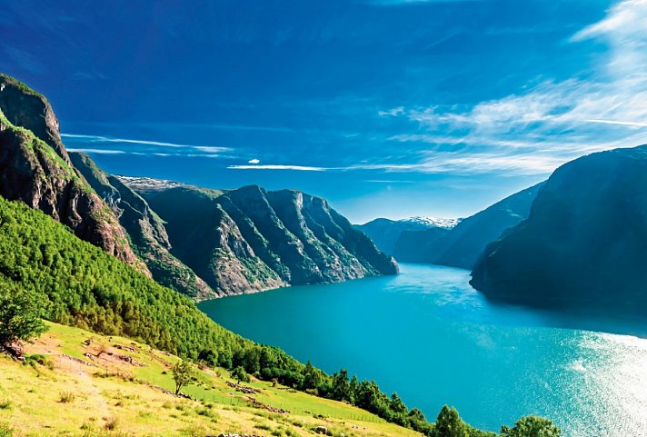 Norwegens bezaubernde Fjordküste mit Bahn und Schiff