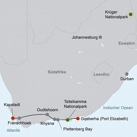 Exklusive Momente Privatreise Gqeberha (Port Elizabeth) - Kapstadt