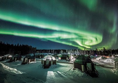 Polarlichtjagd im SnowHotel Rovaniemi