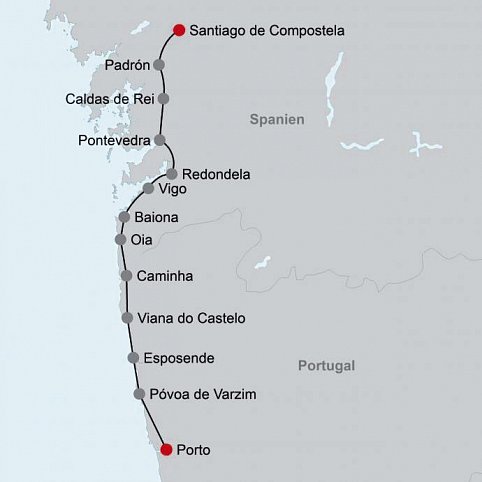 Wandern auf dem Jakobsweg – Die portugiesische Route an der Küste intensiv