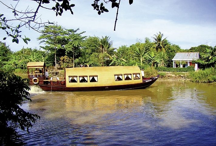 Mekong-Delta mit dem Sampan-Boot