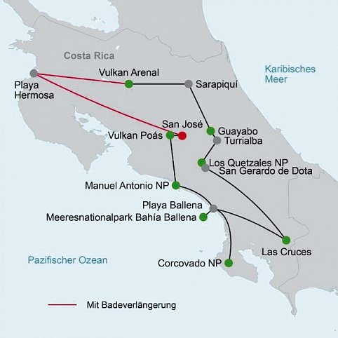 Pura Vida - Costa Rica hautnah mit Badeverlängerung