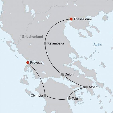 Mythen, Sagen, Götter des Olymp – Quer durch Griechenland