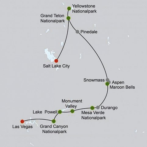 Vom Yellowstone zum Grand Canyon