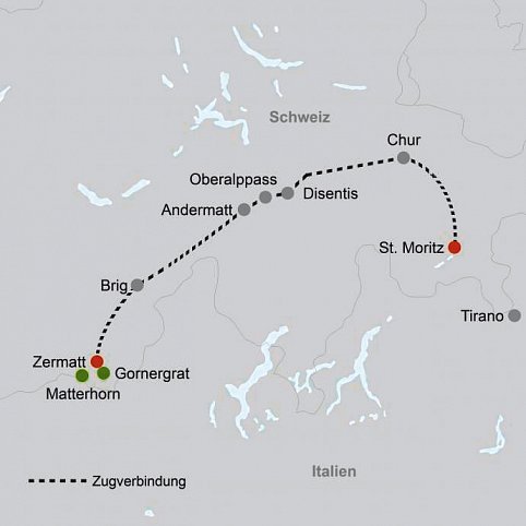 Glacier Express à la carte - St. Moritz - Zermatt - St. Moritz