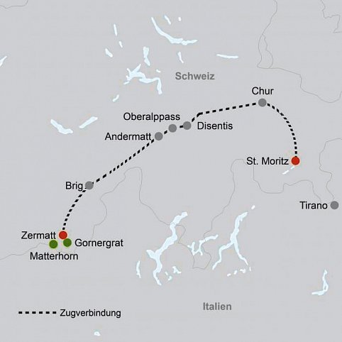 Glacier Express à la carte - von St. Moritz bis Zermatt