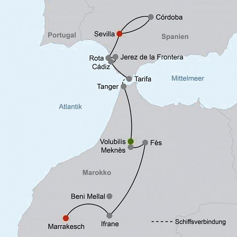 Von Andalusien nach Marokko: Okzident trifft Orient
