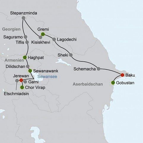 Aserbaidschan, Georgien und Armenien - Kaukasus