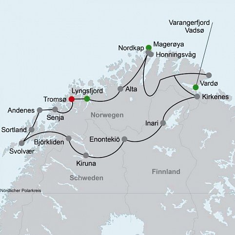 Lappland, Lofoten und Nordkap (ab Tromsø)