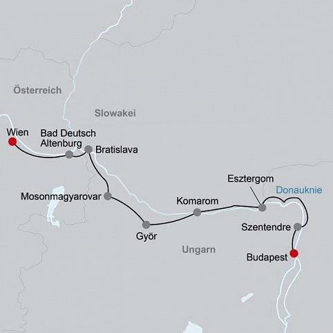 Radreise von Wien nach Budapest