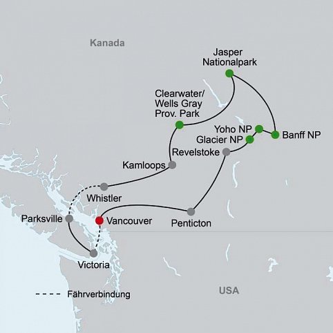 Höhepunkte Westkanadas