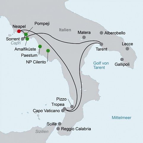 Facettenreiches Italien - Amalfi, Apulien & Kalabrien