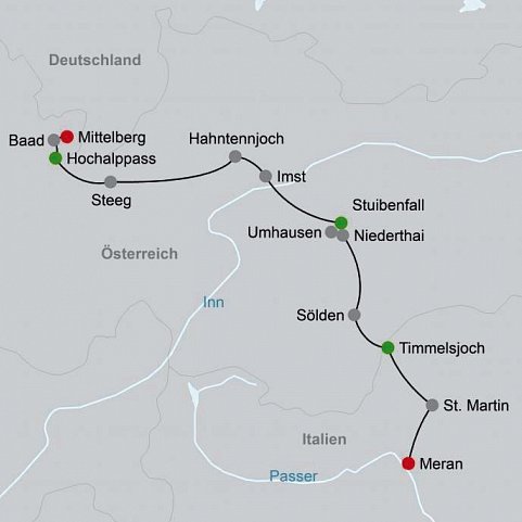 Alpenüberquerung Oberstdorf - Meran mit Hotelkomfort individuell