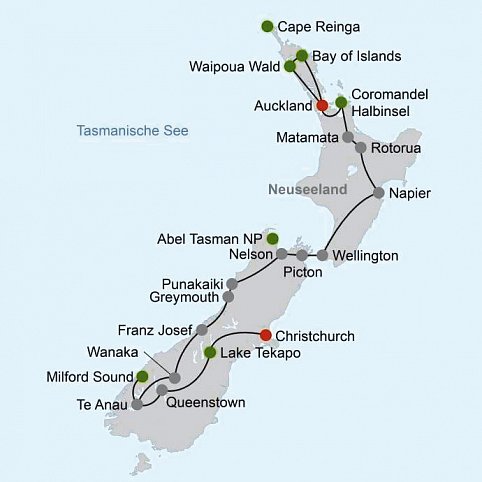 Neuseeland zum Verweilen (Auckland-Christchurch)