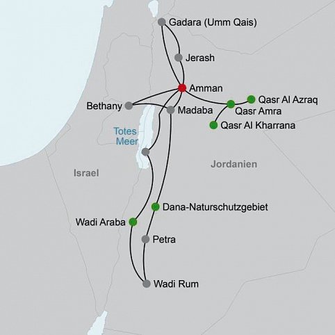 Jordanien: Mosaike, Felsenstätte und heilendes Wasser