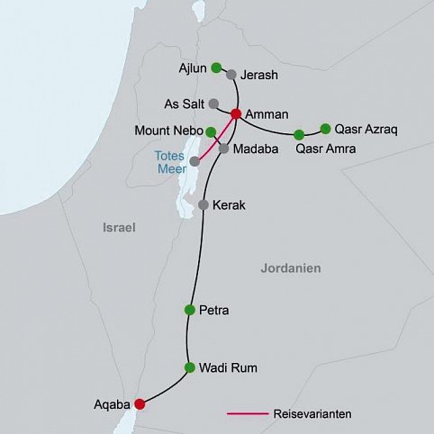 Jordanien entdecken ab Amman/bis Aqaba