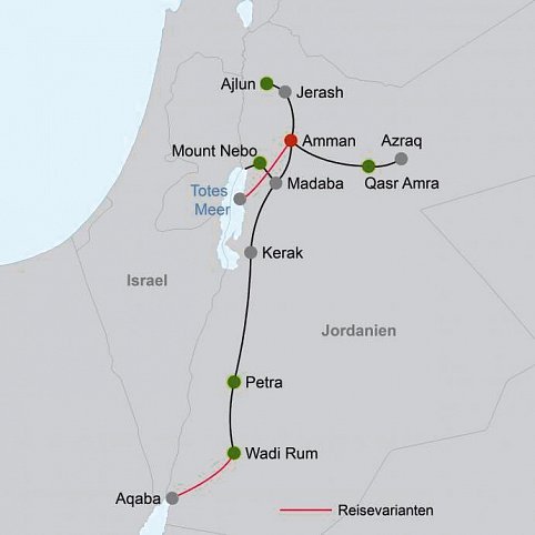 Jordanien entdecken ab Amman/bis Totes Meer