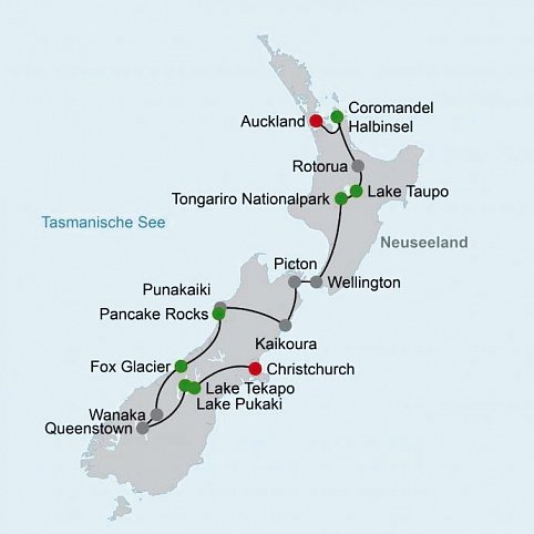 Neuseeland Queen Charlotte ab Christchurch